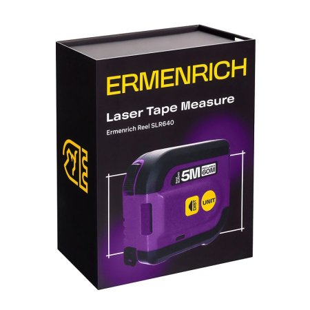 Рулетка с лазерным дальномером Ermenrich Reel SLR640, фиолетовый купить по низкой цене | МАКСПРОФИТ